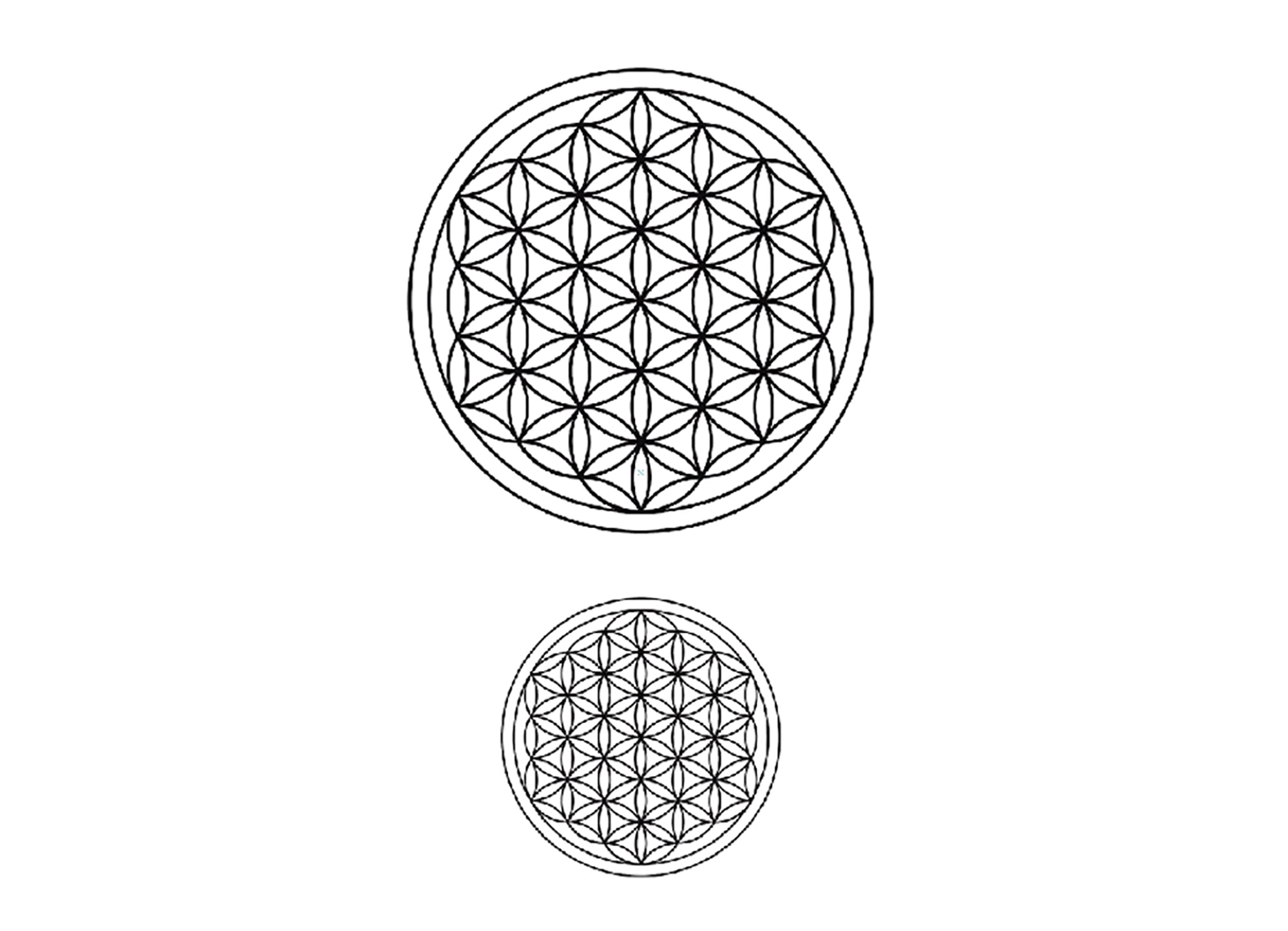 Seed Of Life Sacred Geometry Black Waterproof Temporary Tattoos 2   15 